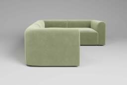 Aura - 4 Piece - Rearrangeable Modular Sofa, Brushed Wool Feel / Sage - thumbnail 2