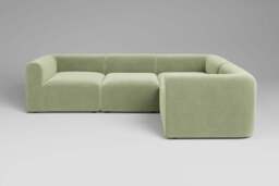 Aura - 4 Piece - Rearrangeable Modular Sofa, Brushed Wool Feel / Sage - thumbnail 1
