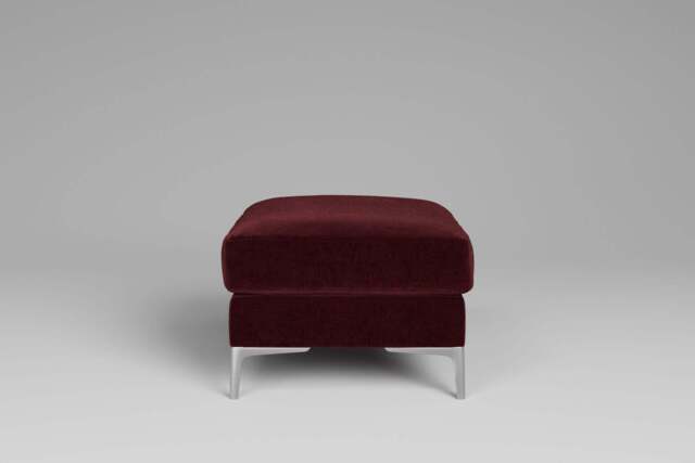 melody - Footstool, Luxe Woven Velvet / Pomegranate - image 1