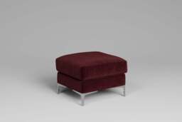 melody - Footstool, Luxe Woven Velvet / Pomegranate - thumbnail 3
