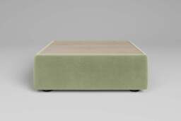 Aura - Coffee Table - Rearrangeable Modular Sofa, Oak / Brushed Wool Feel / Sage