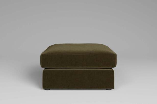 Fusion - Large Storage Stool, Luxe Woven Velvet / Forest Green