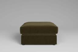 Fusion - Large Storage Stool, Luxe Woven Velvet / Forest Green