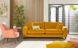Serenity - 4 Seater Sofa, Soft Touch Velvet / Saffron - thumbnail 2