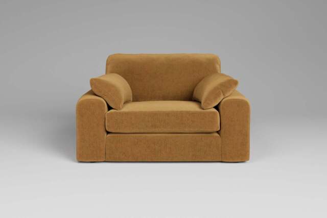7th Heaven Maxi - Loveseat, Luxe Woven Velvet / Old Gold