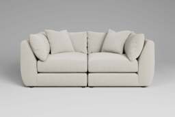 Utopia - 2 Piece - Rearrangeable Modular Sofa, Luxe Woven Velvet / Snow / Casual Trim - thumbnail 3