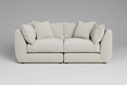 Utopia - 2 Piece - Rearrangeable Modular Sofa, Luxe Woven Velvet / Snow / Casual Trim - thumbnail 1