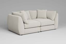 Utopia - 2 Piece - Rearrangeable Modular Sofa, Luxe Woven Velvet / Snow / Casual Trim - thumbnail 4