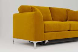 melody - 3 Seater Sofa Bed, Soft Touch Velvet / Saffron - thumbnail 3