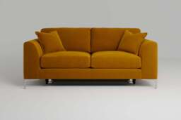 melody - 3 Seater Sofa Bed, Soft Touch Velvet / Saffron - thumbnail 1