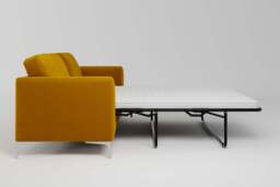 melody - 3 Seater Sofa Bed, Soft Touch Velvet / Saffron - thumbnail 4