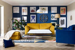 melody - 3 Seater Sofa Bed, Soft Touch Velvet / Saffron - thumbnail 2