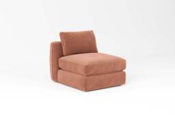 Zen - Armless Piece, Soft Touch Velvet / Cinnamon / Standard Back Cushions - thumbnail 2