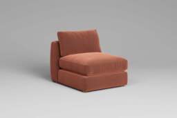 Zen - Armless Piece, Soft Touch Velvet / Cinnamon / Standard Back Cushions - thumbnail 5