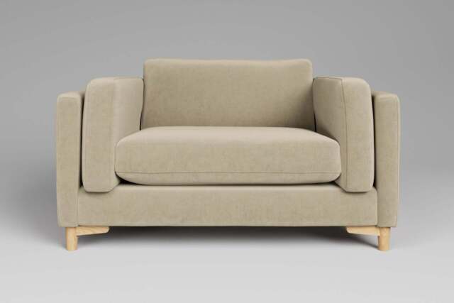 Fusion - Loveseat, Luxe Woven Velvet / Cloud - image 1