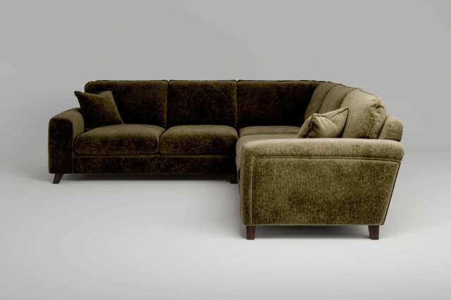 Serenity  -  Large Corner Sofa, Soft Woven Chenille / Olive - image 1