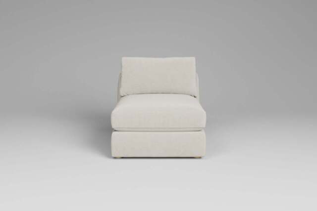 Zen - Armless Piece, Luxe Woven Velvet / Snow / Full-Width Back Cushions - image 1