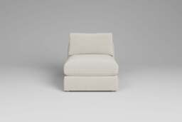 Zen - Armless Piece, Luxe Woven Velvet / Snow / Full-Width Back Cushions