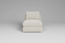 Zen - Armless Piece, Luxe Woven Velvet / Snow / Full-Width Back Cushions - thumbnail 2