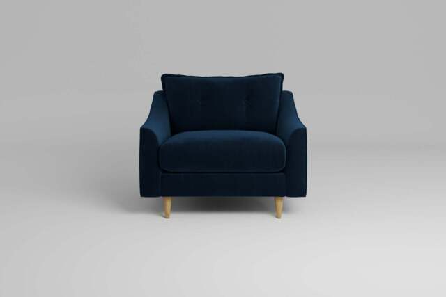 hush - Loveseat, Soft Touch Velvet / Royal Blue