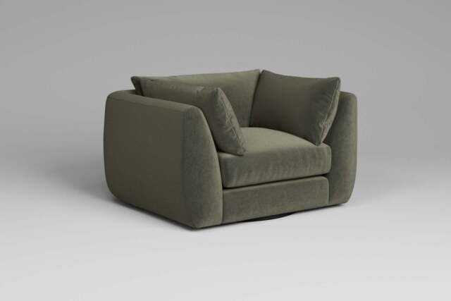 Utopia - Loveseat - Rearrangeable Modular Sofa, Luxe Woven Velvet / Pine / Tailored Trim - image 1