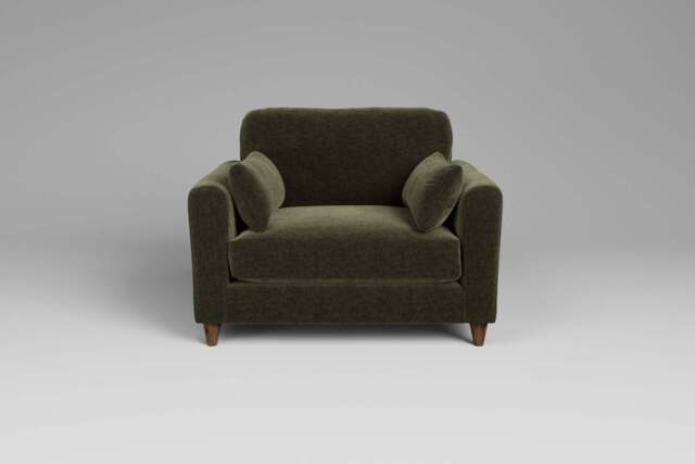 7th Heaven Midi - Loveseat, Plush Chenille / Woodland Green