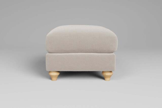 Daydream - Footstool (Small), Plush Chenille / Chalk - image 1