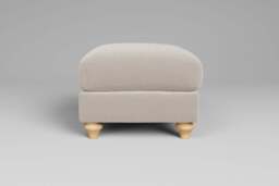 Daydream - Footstool (Small), Plush Chenille / Chalk