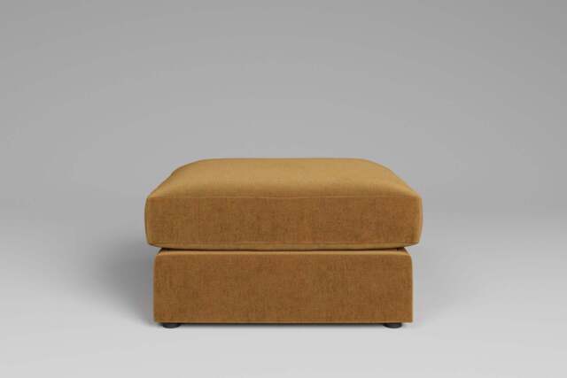 Tranquil - Large Storage Stool, Luxe Woven Velvet / Old Gold