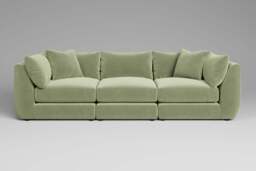 Utopia - 3 Piece - Rearrangeable Modular Sofa, Brushed Wool Feel / Sage / Tailored Trim - thumbnail 5