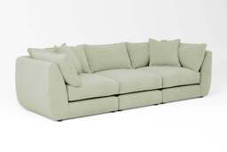 Utopia - 3 Piece - Rearrangeable Modular Sofa, Brushed Wool Feel / Sage / Tailored Trim - thumbnail 3