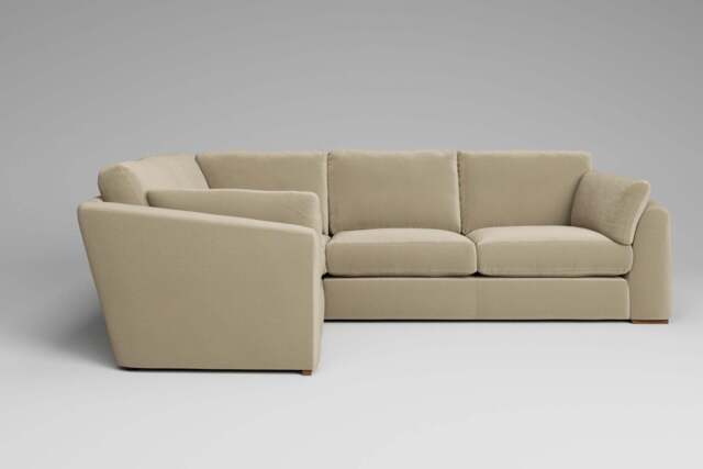 Muse - Small Corner Sofa, Luxe Woven Velvet / Cloud - image 1
