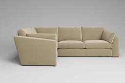 Muse - Small Corner Sofa, Luxe Woven Velvet / Cloud