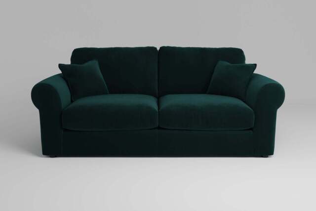 Mellow - 3 Seater Sofa, Soft Touch Velvet / Bottle Green