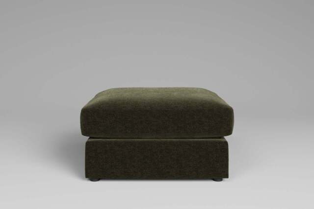 Muse - Large Storage Stool, Plush Chenille / Woodland Green