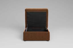 Tranquil - Small Storage Stool, Plush Chenille / Maple - thumbnail 2