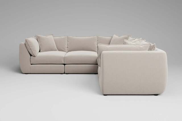 Utopia - 5 Piece - Rearrangeable Modular Sofa, Plush Chenille / Chalk / Casual Trim - image 1