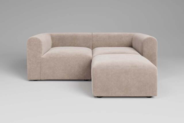 Aura - 2 Piece with Footstool - Rearrangeable Modular Sofa, Cotton Blend / Bisque - image 1