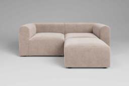 Aura - 2 Piece with Footstool - Rearrangeable Modular Sofa, Cotton Blend / Bisque - thumbnail 1