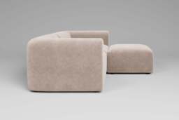 Aura - 2 Piece with Footstool - Rearrangeable Modular Sofa, Cotton Blend / Bisque - thumbnail 2