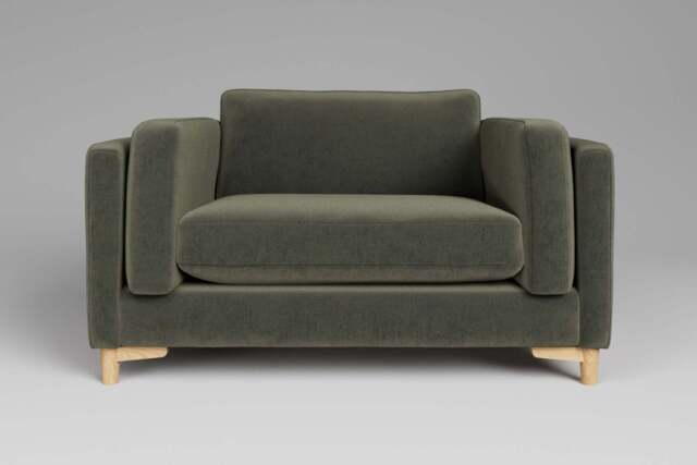 Fusion - Loveseat, Luxe Woven Velvet / Pine - image 1