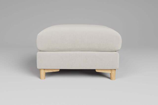 Fusion - Footstool (Medium), Luxe Woven Velvet / Snow - image 1