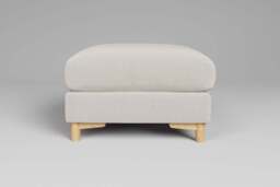 Fusion - Footstool (Medium), Luxe Woven Velvet / Snow - thumbnail 1