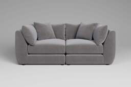 Utopia - 2 Piece - Rearrangeable Modular Sofa, Brushed Wool Feel / Pewter / Tailored Trim - thumbnail 4