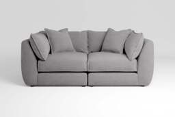 Utopia - 2 Piece - Rearrangeable Modular Sofa, Brushed Wool Feel / Pewter / Tailored Trim - thumbnail 2