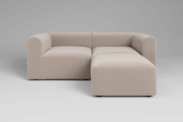 Aura - 2 Piece with Footstool - Rearrangeable Modular Sofa, Basket Weave / Sand - image 1