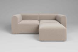 Aura - 2 Piece with Footstool - Rearrangeable Modular Sofa, Basket Weave / Sand - thumbnail 1