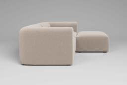 Aura - 2 Piece with Footstool - Rearrangeable Modular Sofa, Basket Weave / Sand - thumbnail 2