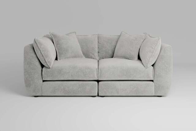 Utopia - 2 Piece - Rearrangeable Modular Sofa, Soft Woven Chenille / Pure / Casual Trim - image 1