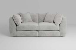 Utopia - 2 Piece - Rearrangeable Modular Sofa, Soft Woven Chenille / Pure / Casual Trim
